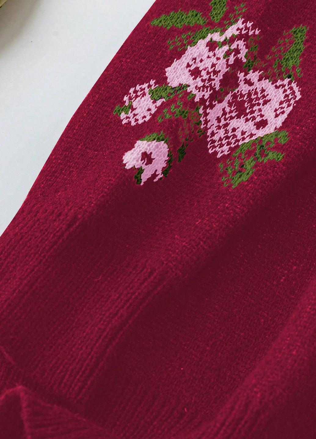 Бордовый демисезонный свитер SHEIN