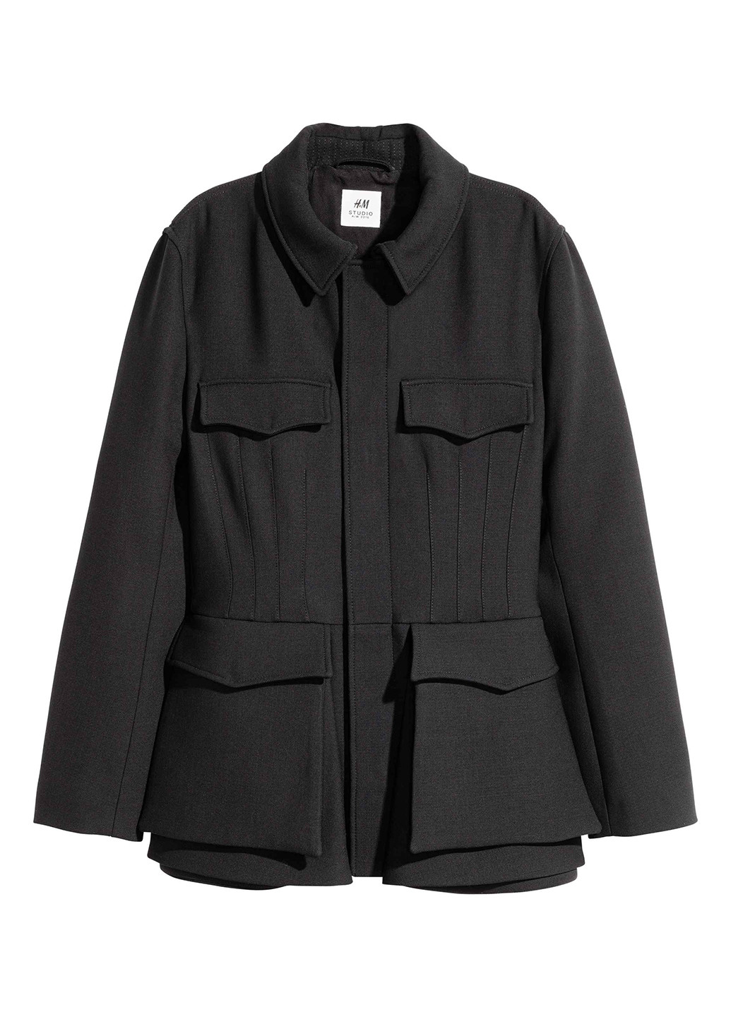 Черная демисезонная куртка H&M Studio