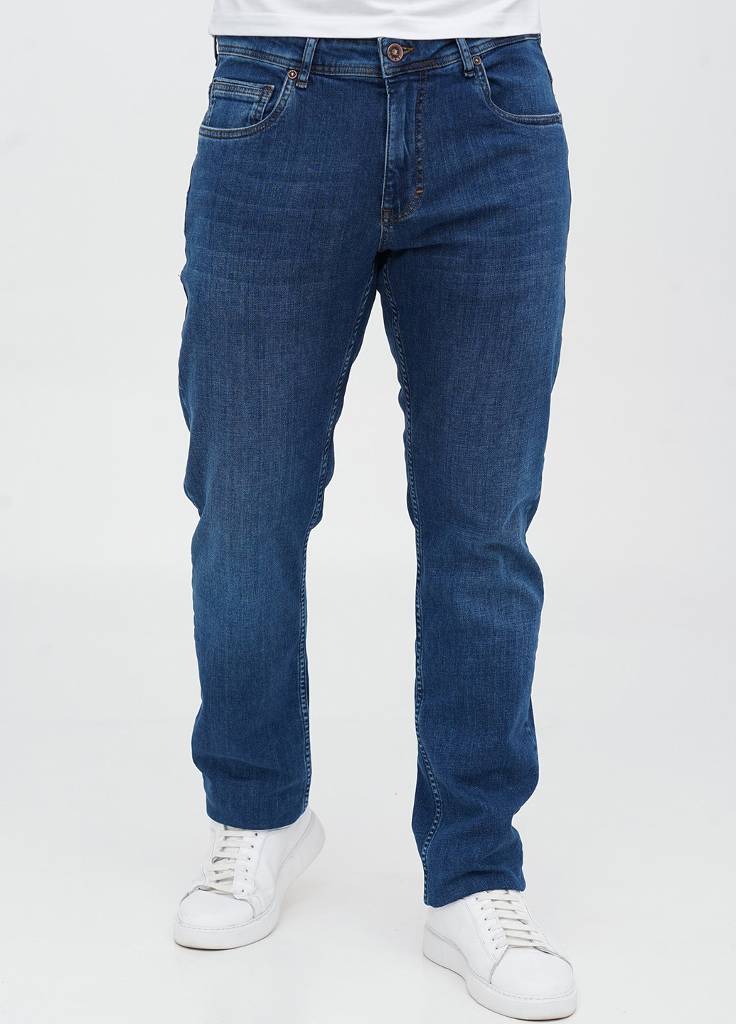 Темно-синие демисезонные прямые джинсы Trend Collection