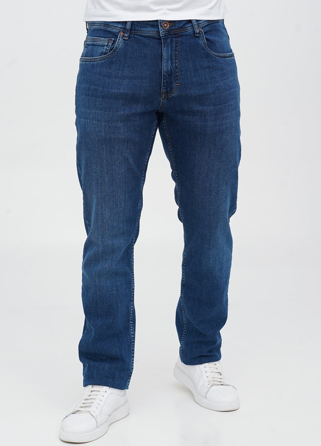 Темно-синие демисезонные прямые джинсы Trend Collection