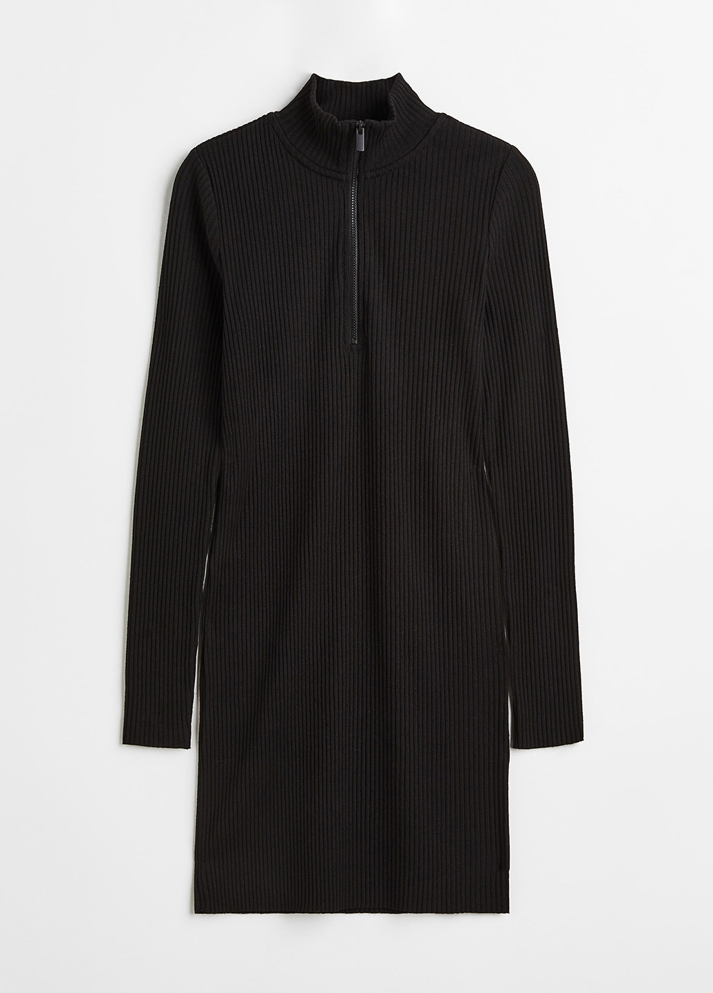 Черное кэжуал платье силуэтная, платье-водолазка H&M однотонное