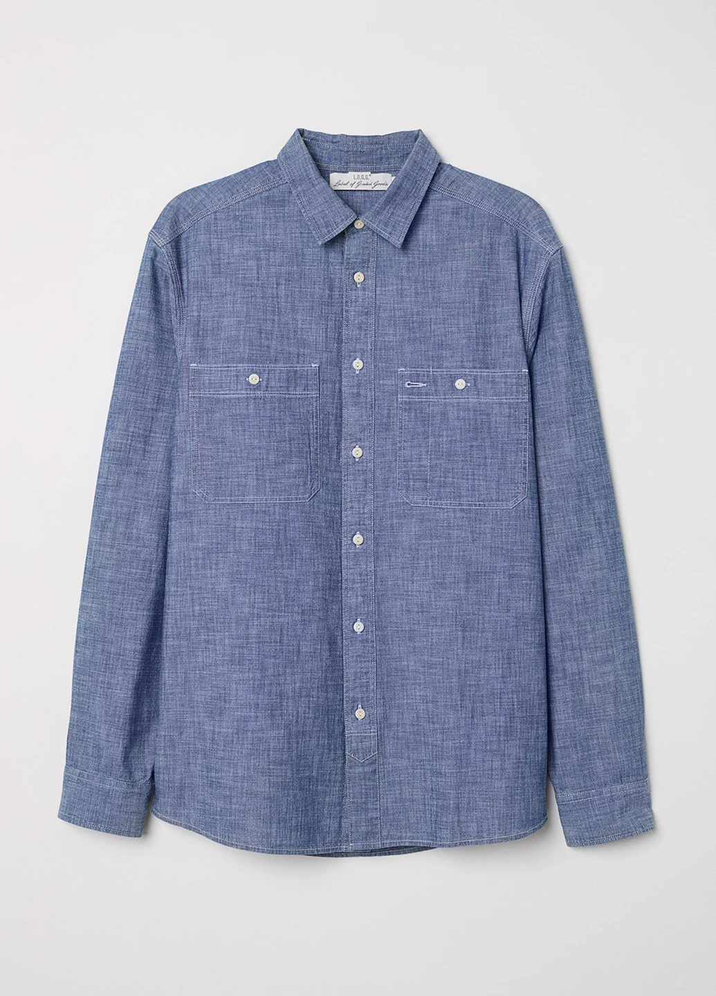 Синяя кэжуал рубашка меланж H&M