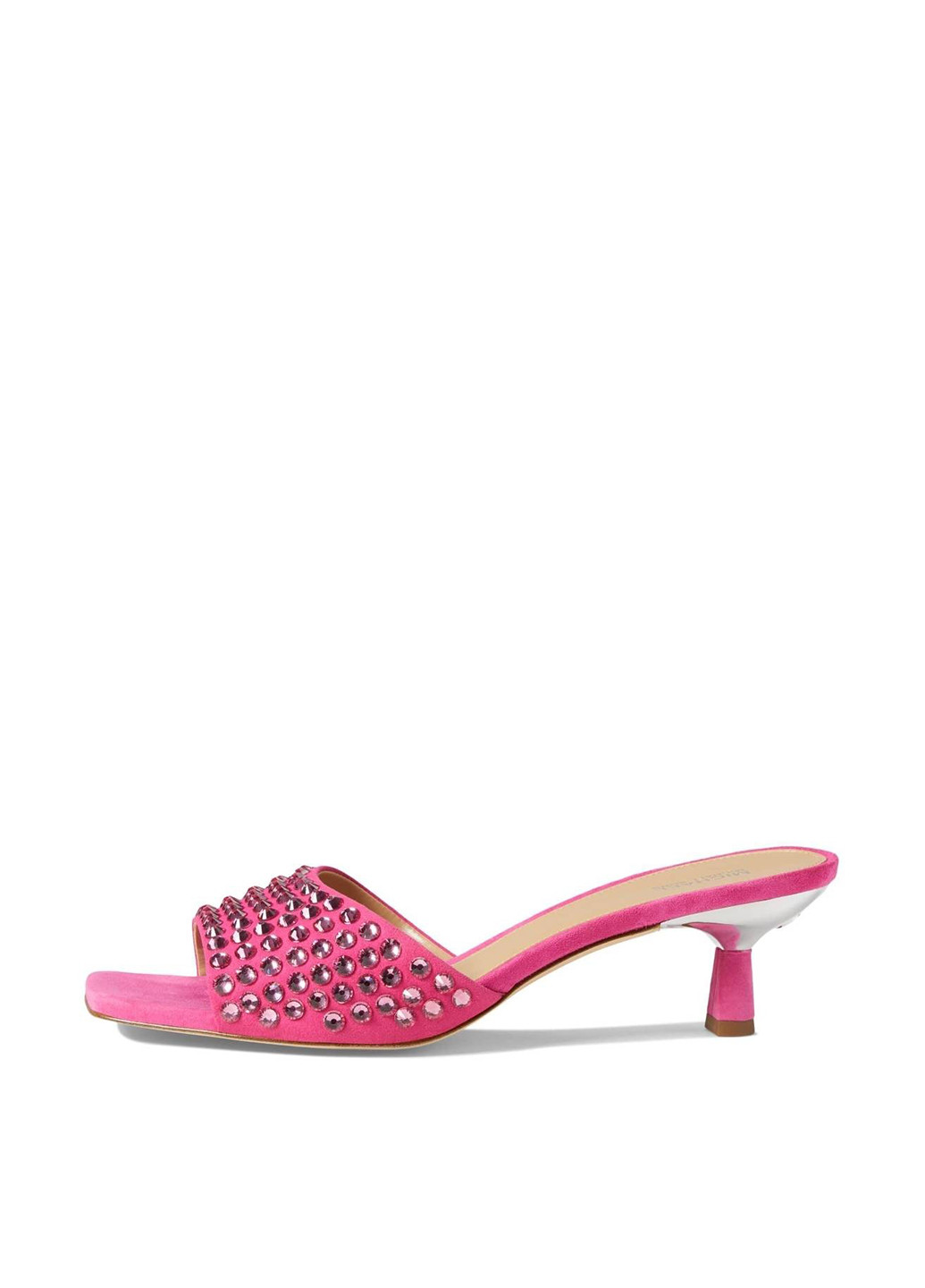 Малиновые шлепанцы Michael Kors со стразами