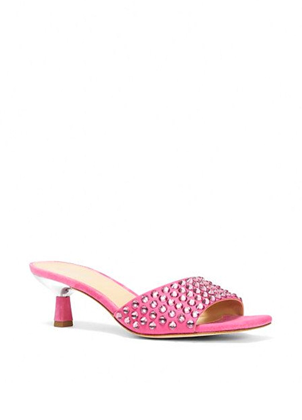 Малиновые шлепанцы Michael Kors со стразами