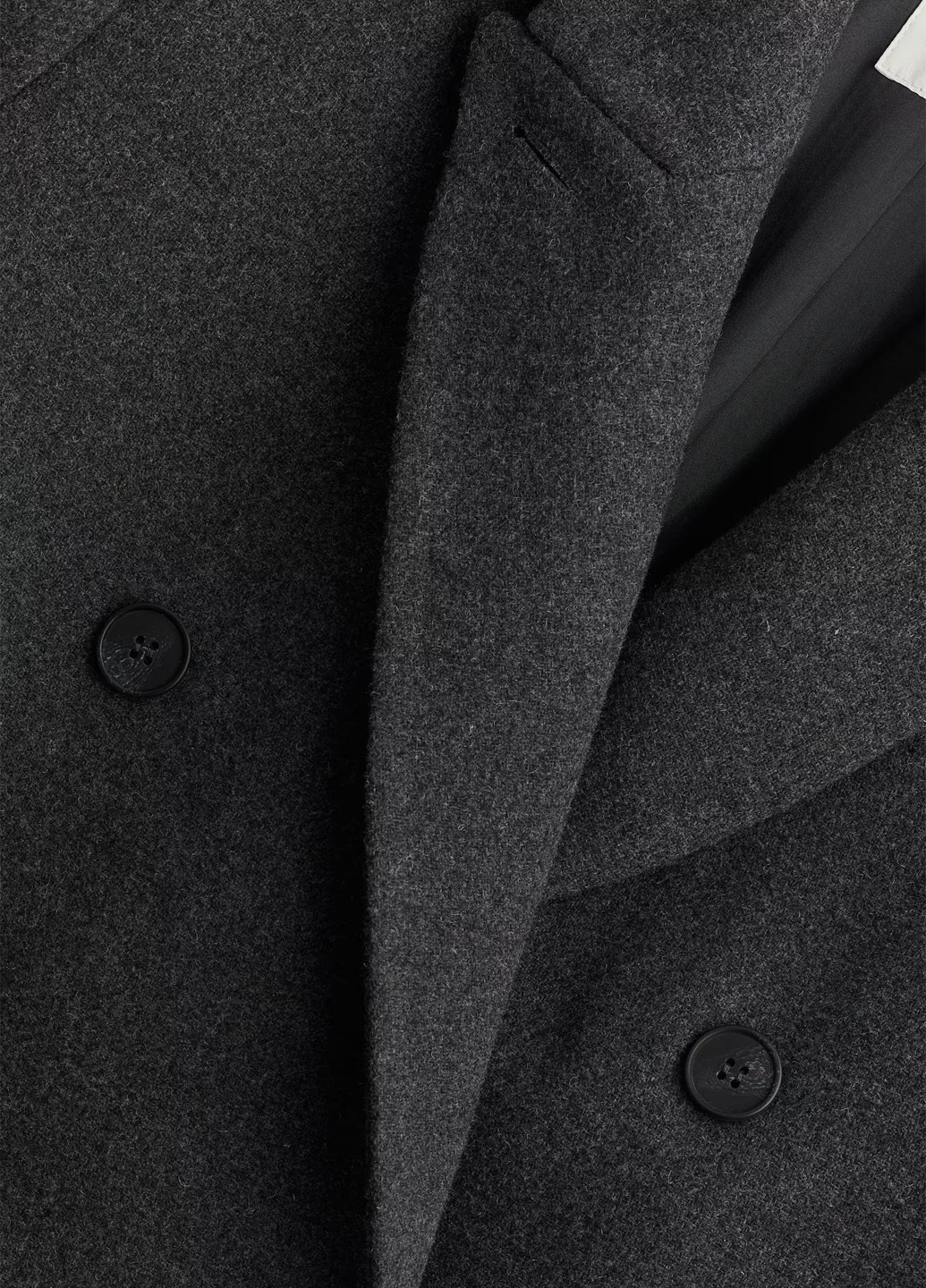 Темно-серое демисезонное Пальто двубортное H&M