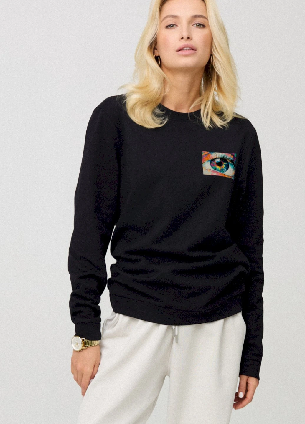 Чорний свитшот женский oversize /no flis/ YAPPI (254658745)