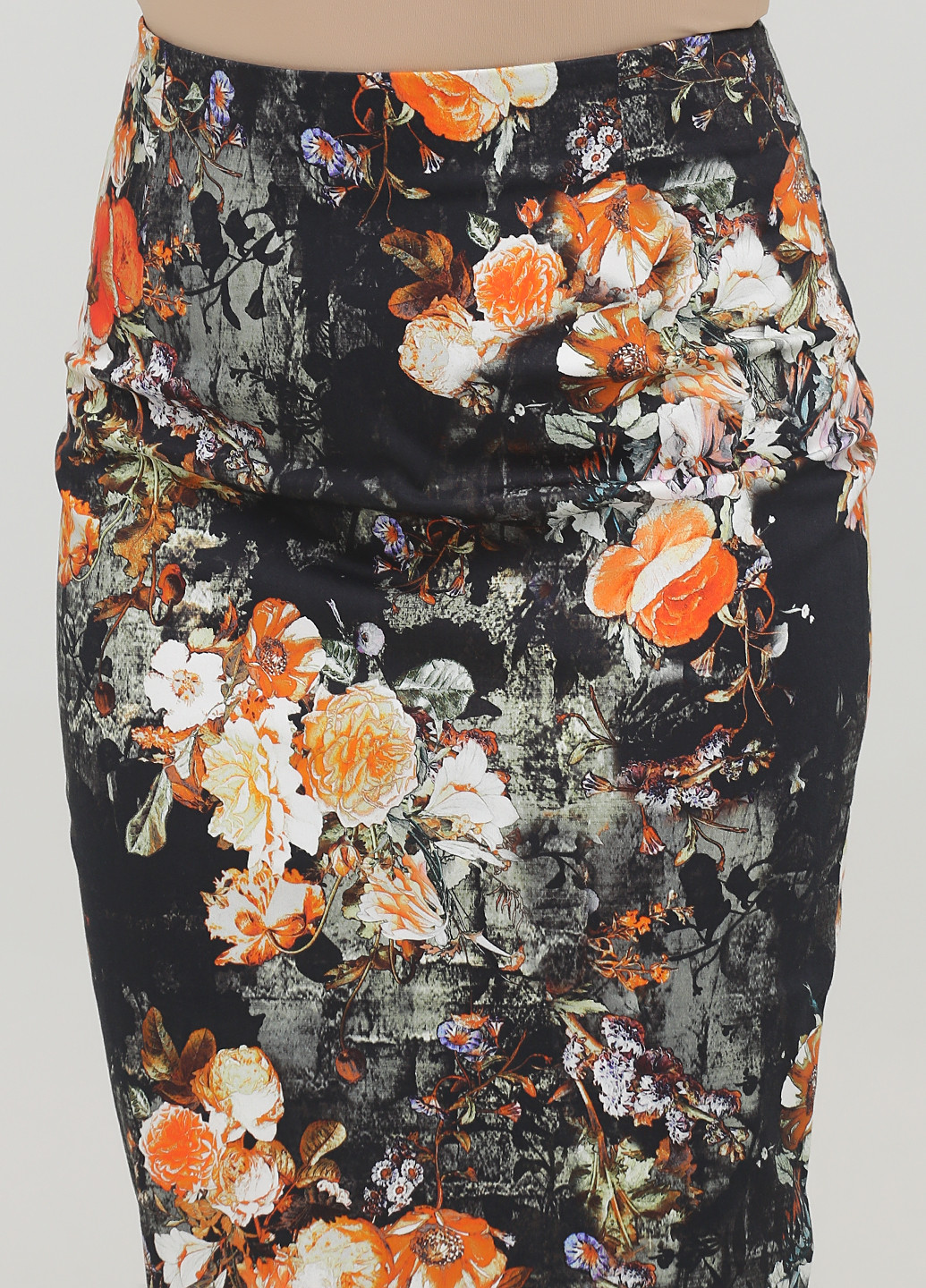 Черная кэжуал цветочной расцветки юбка No Brand карандаш