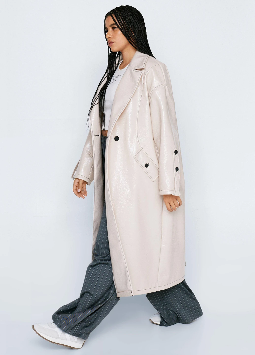 Плащ Nasty Gal тренчкот на гудзиках демісезон (268221187)