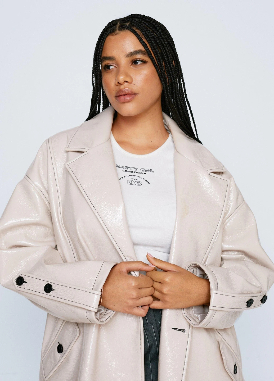 Плащ Nasty Gal тренчкот на гудзиках демісезон (268221187)