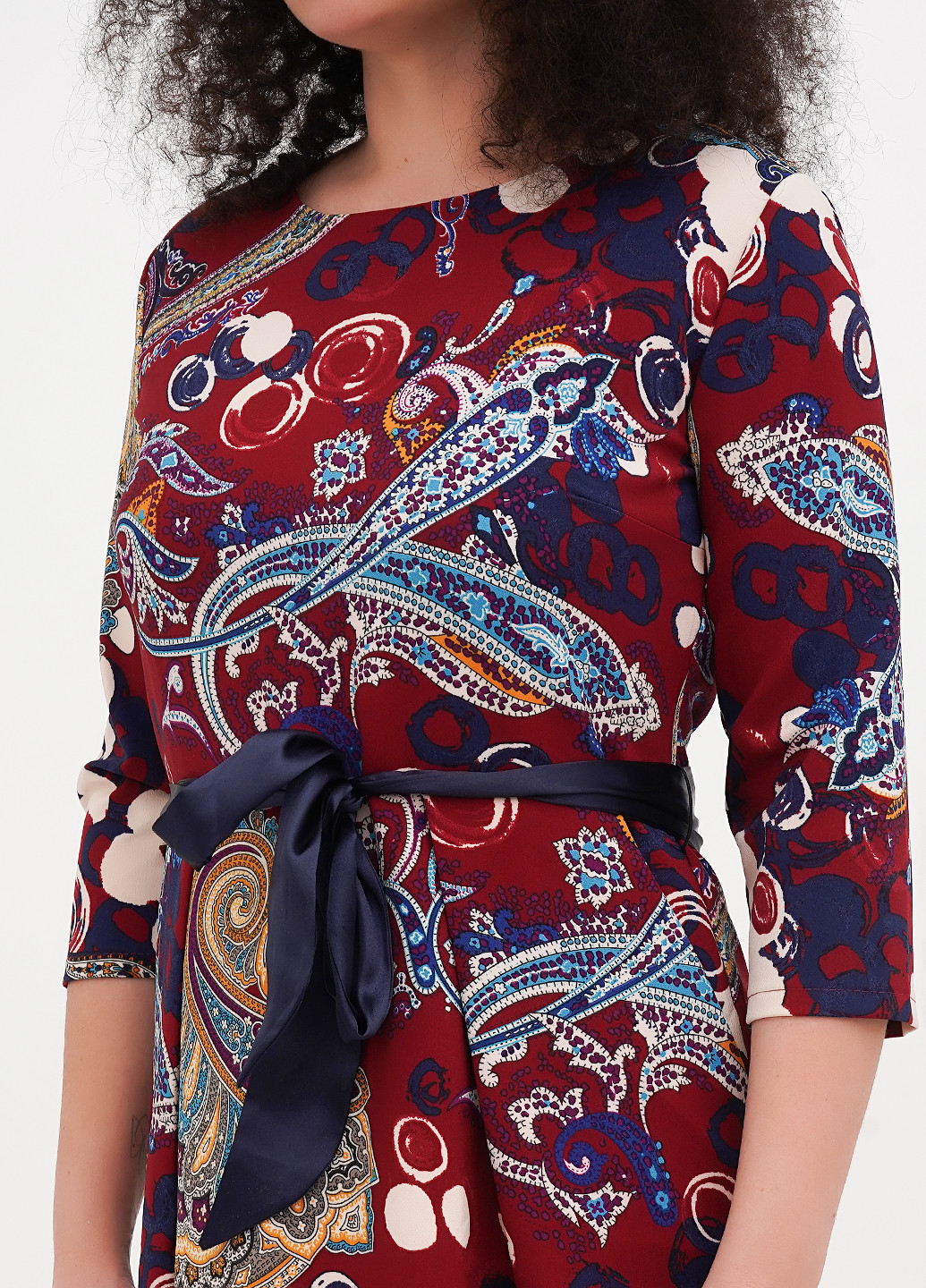 Бордова кежуал сукня футляр Imperial з абстрактним візерунком