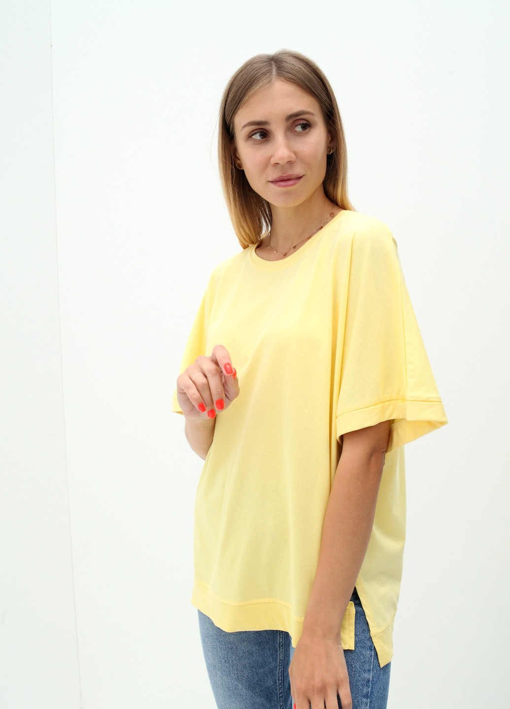 Желтая летняя футболка Kuzey