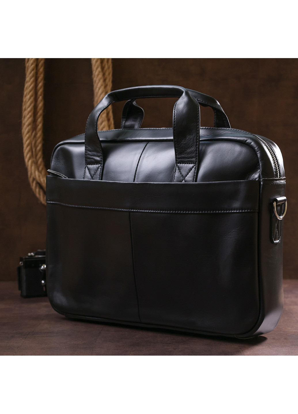 Чоловіча шкіряна ділова сумка для ноутбука 40х27х7 см Vintage (253490585)