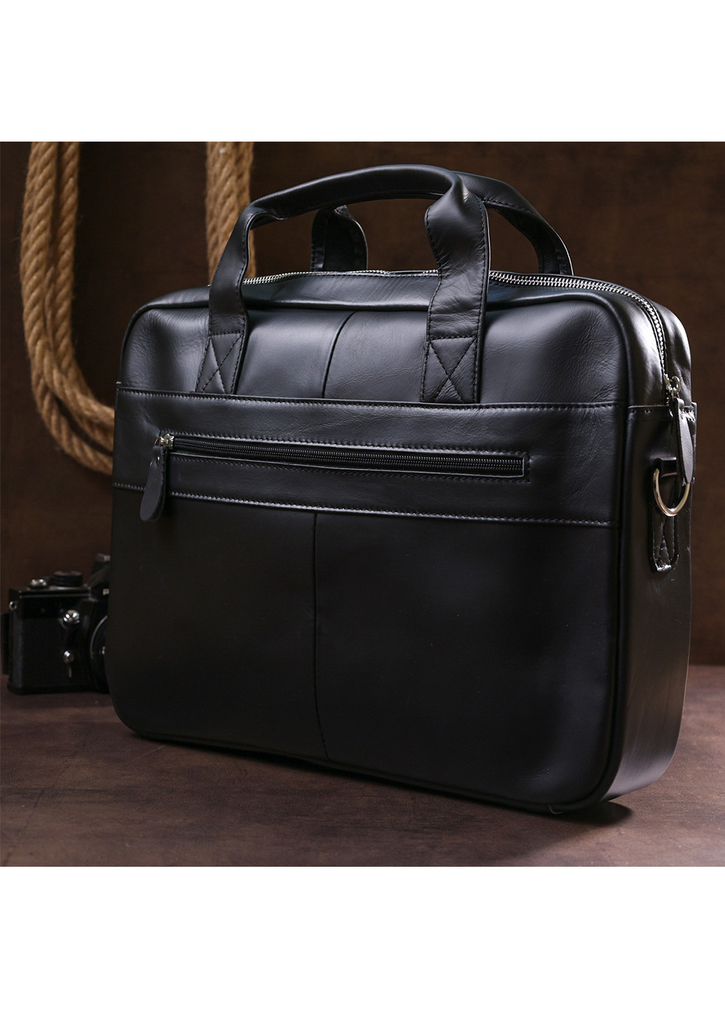 Чоловіча шкіряна ділова сумка для ноутбука 40х27х7 см Vintage (253490585)
