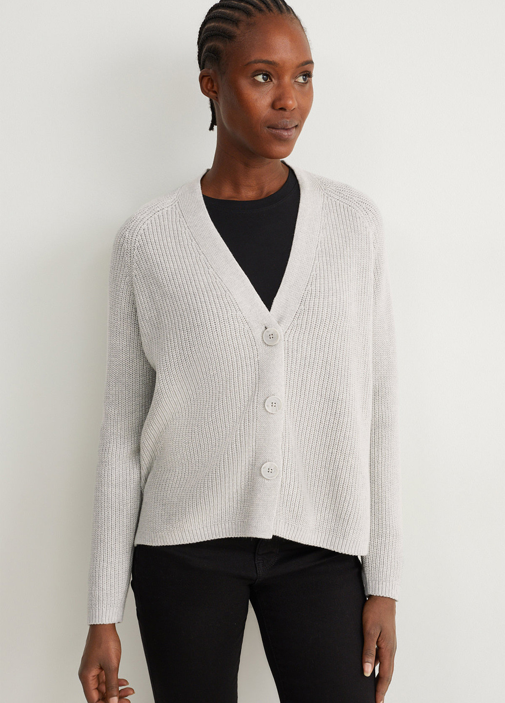 Светло-серый демисезонный кардиган C&A