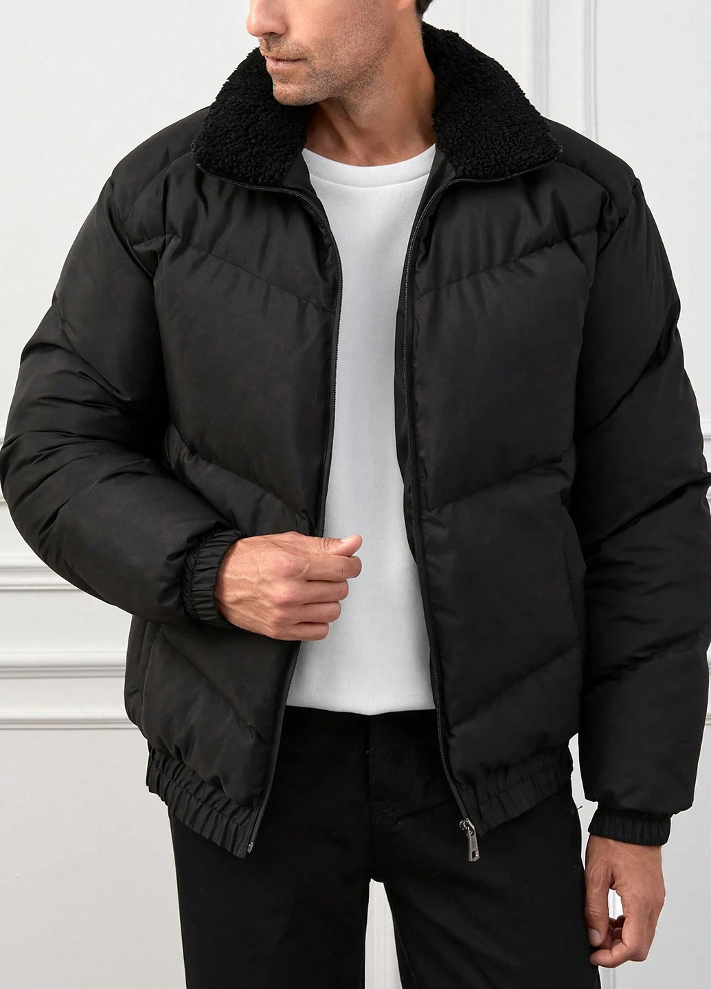 Чорна зимня куртка SHEIN