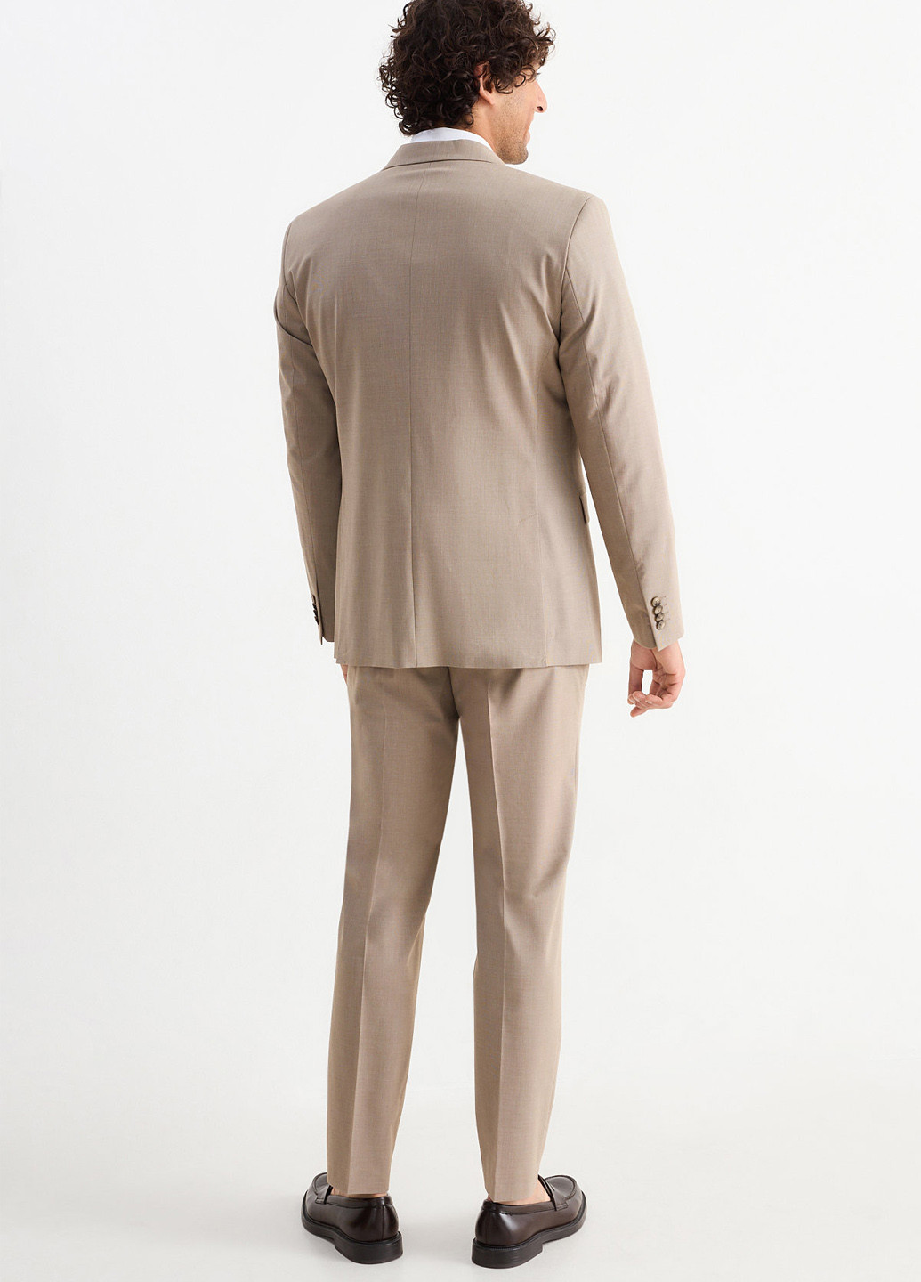 Бежевий демісезонний костюм (піджак, жилет, краватка, штани) трійка, брючний C&A