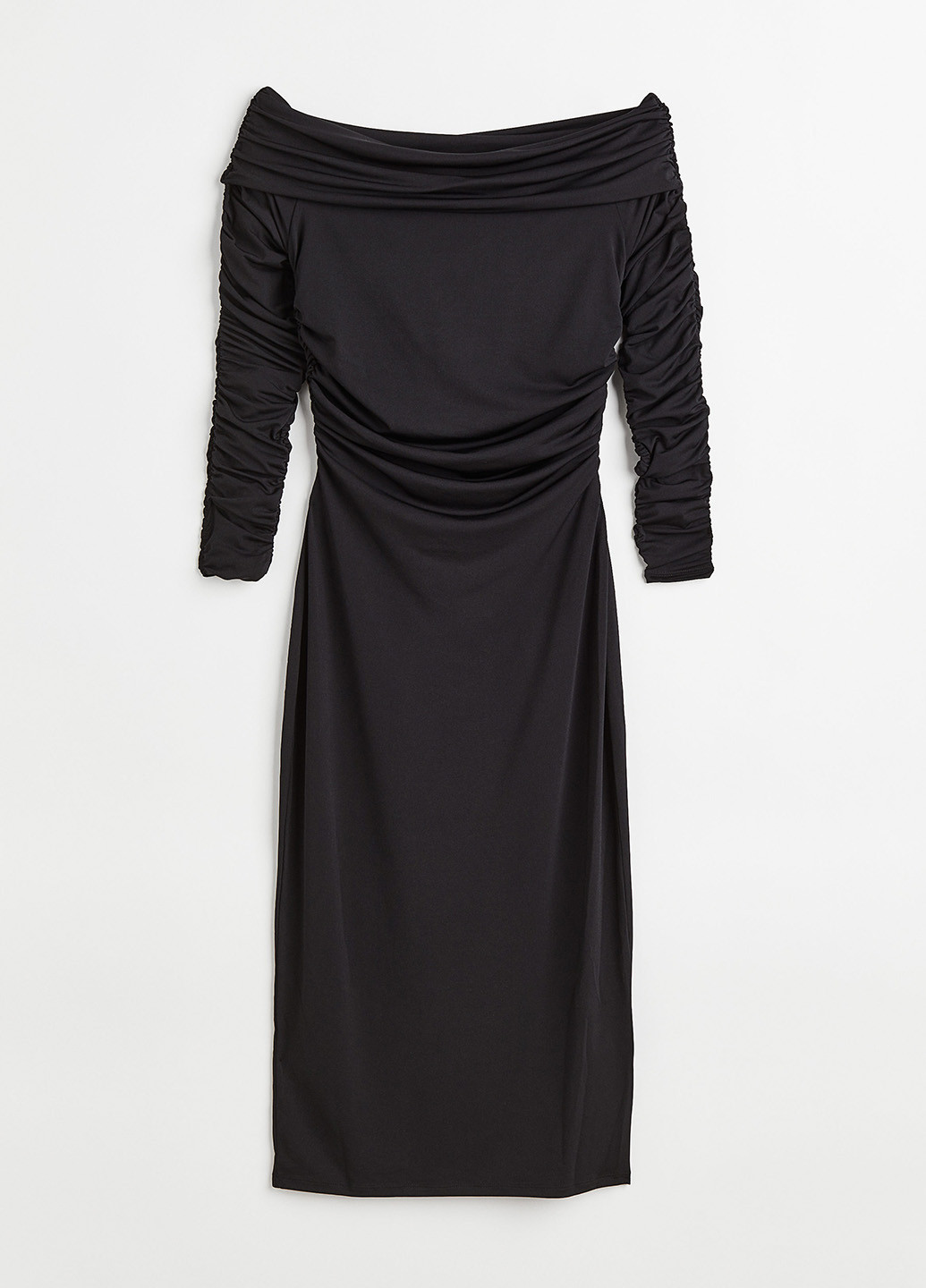 Чорна кежуал сукня з відкритими плечима H&M однотонна