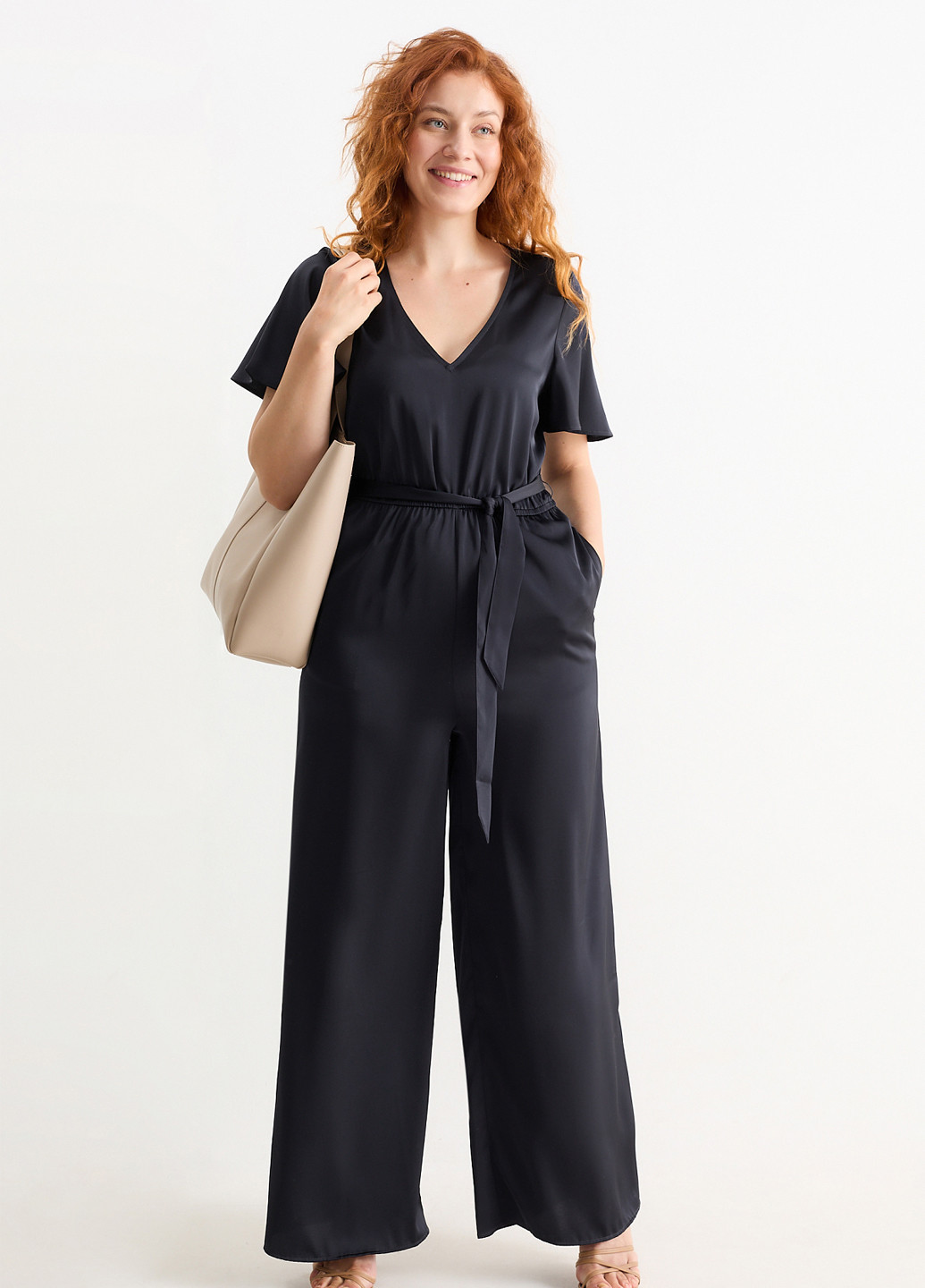 Комбинезон C&A комбинезон-брюки однотонный тёмно-синий кэжуал полиэстер