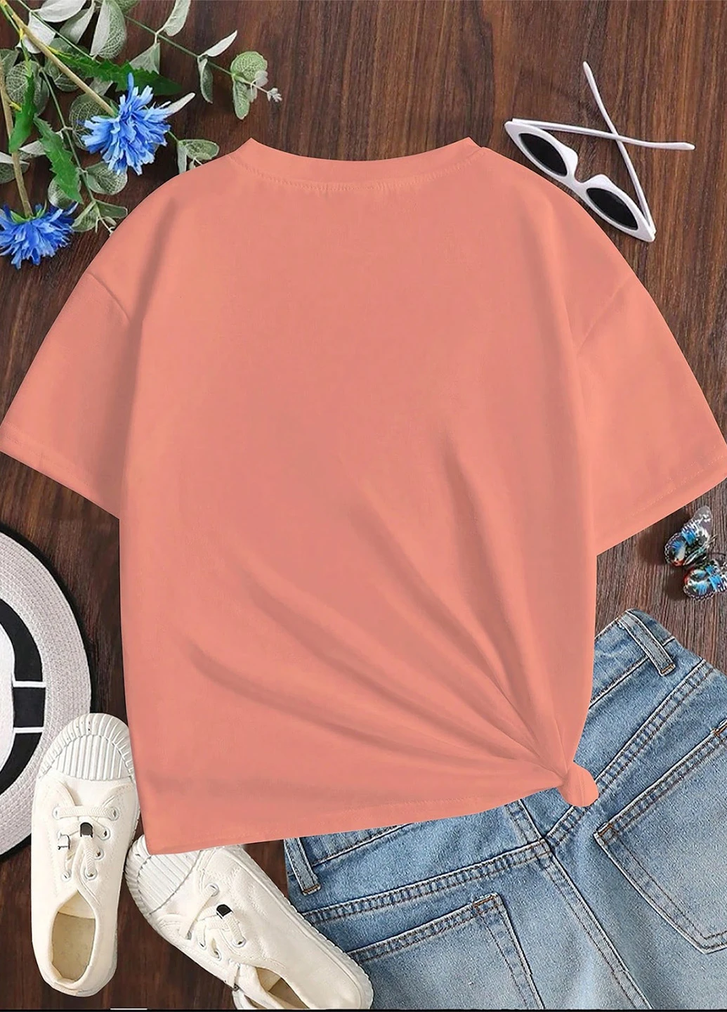 Персикова літня футболка SHEIN