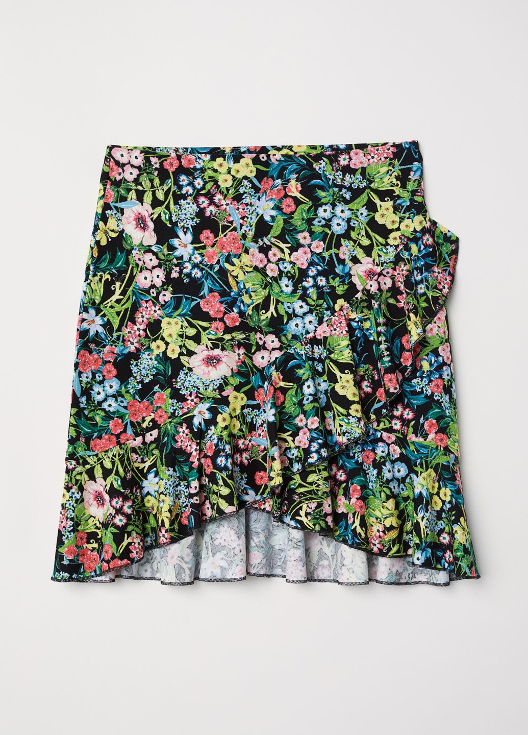 Разноцветная цветочной расцветки юбка H&M