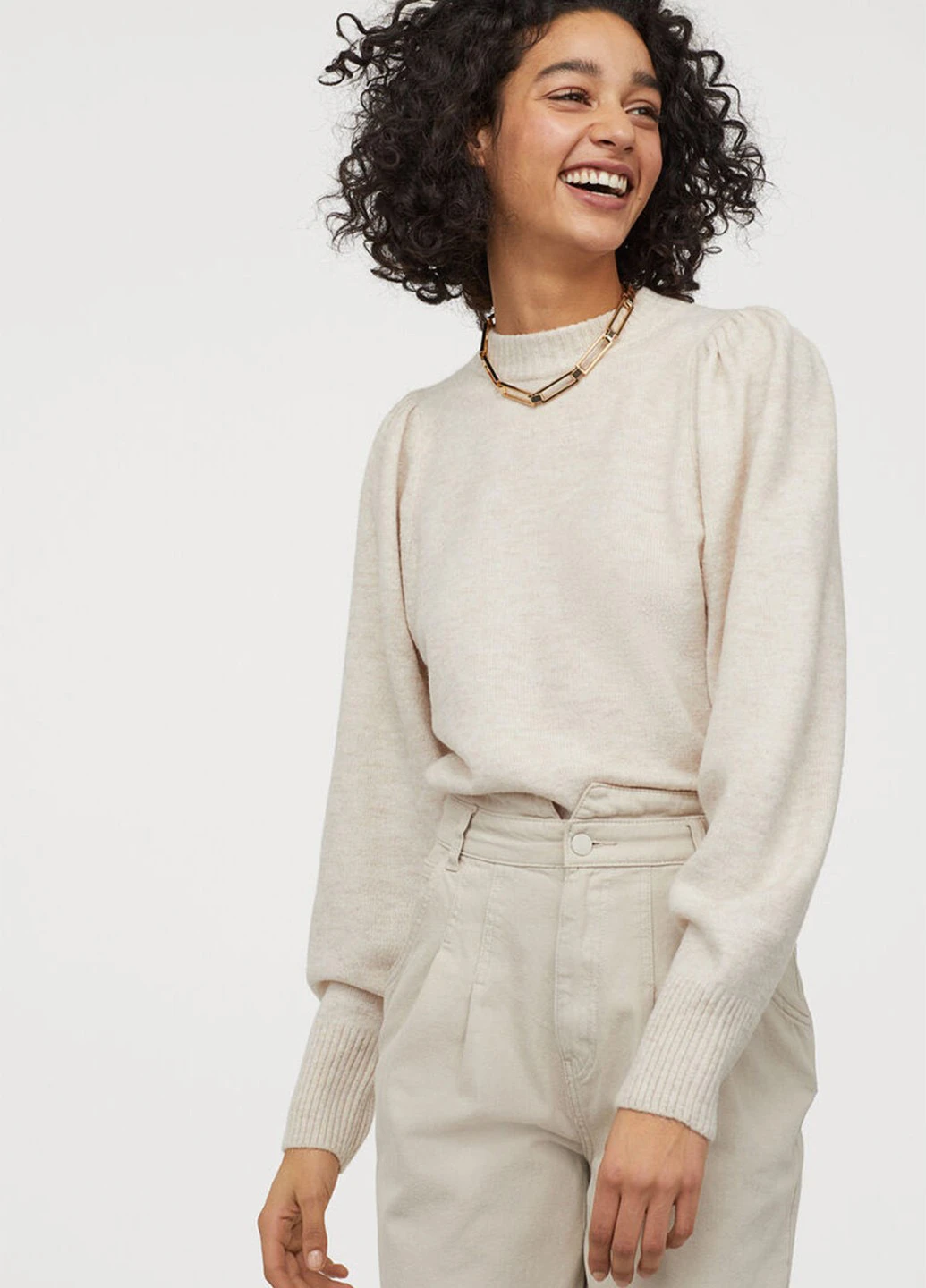 Светло-бежевый демисезонный свитер H&M