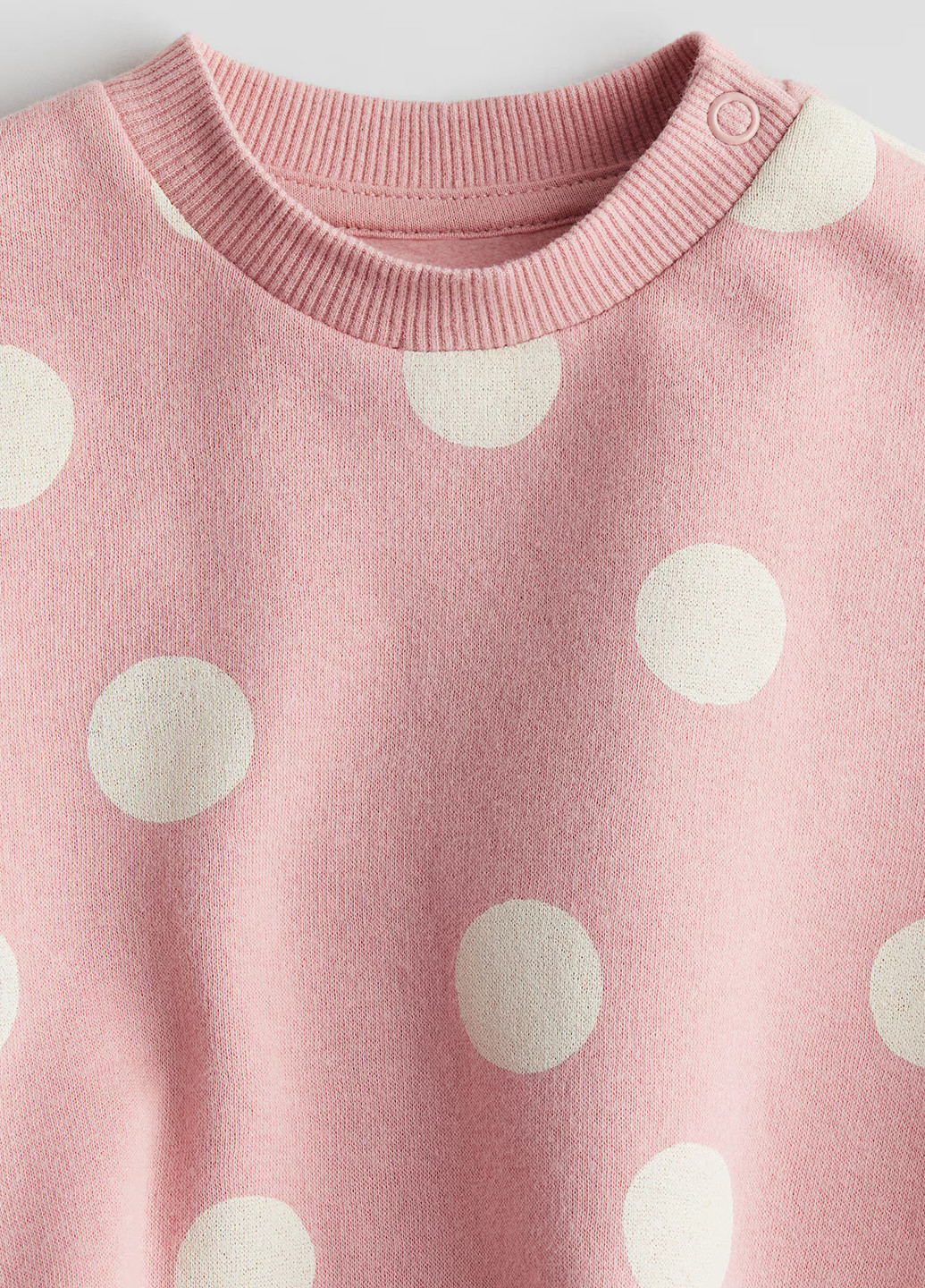 H&M світшот горошок світло-рожевий кежуал бавовна, трикотаж з начосом