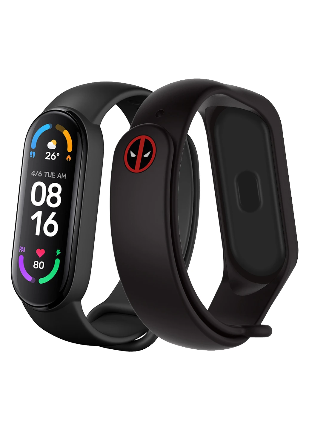 Комплект Mi Smart Band 6 Black + ремешок ARS Superhero Deadpool Black Xiaomi (228062187)