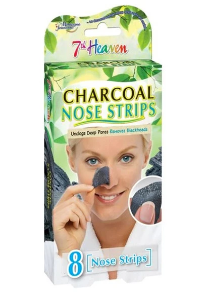 Очищувальні смужки для носа "Деревне вугілля" Charcoal Pore Strips 7th Heaven (250115836)