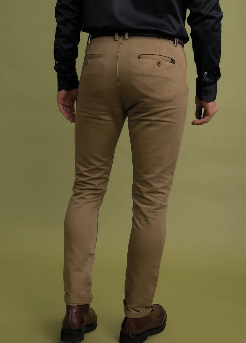 Темно-бежевые кэжуал демисезонные чиносы брюки Benson & Cherry
