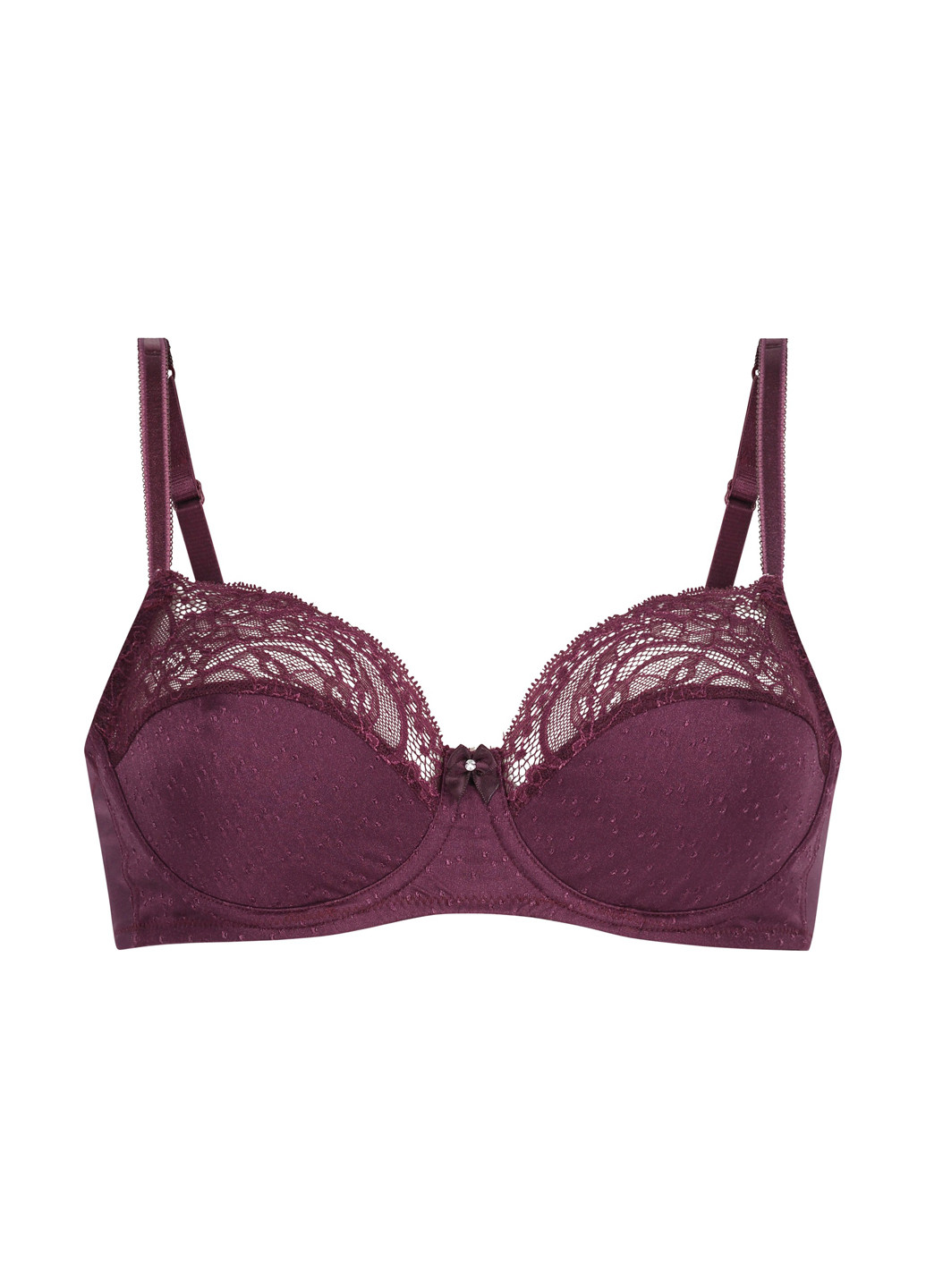 Бордовый балконет бюстгальтер Hunkemoller с косточками полиамид