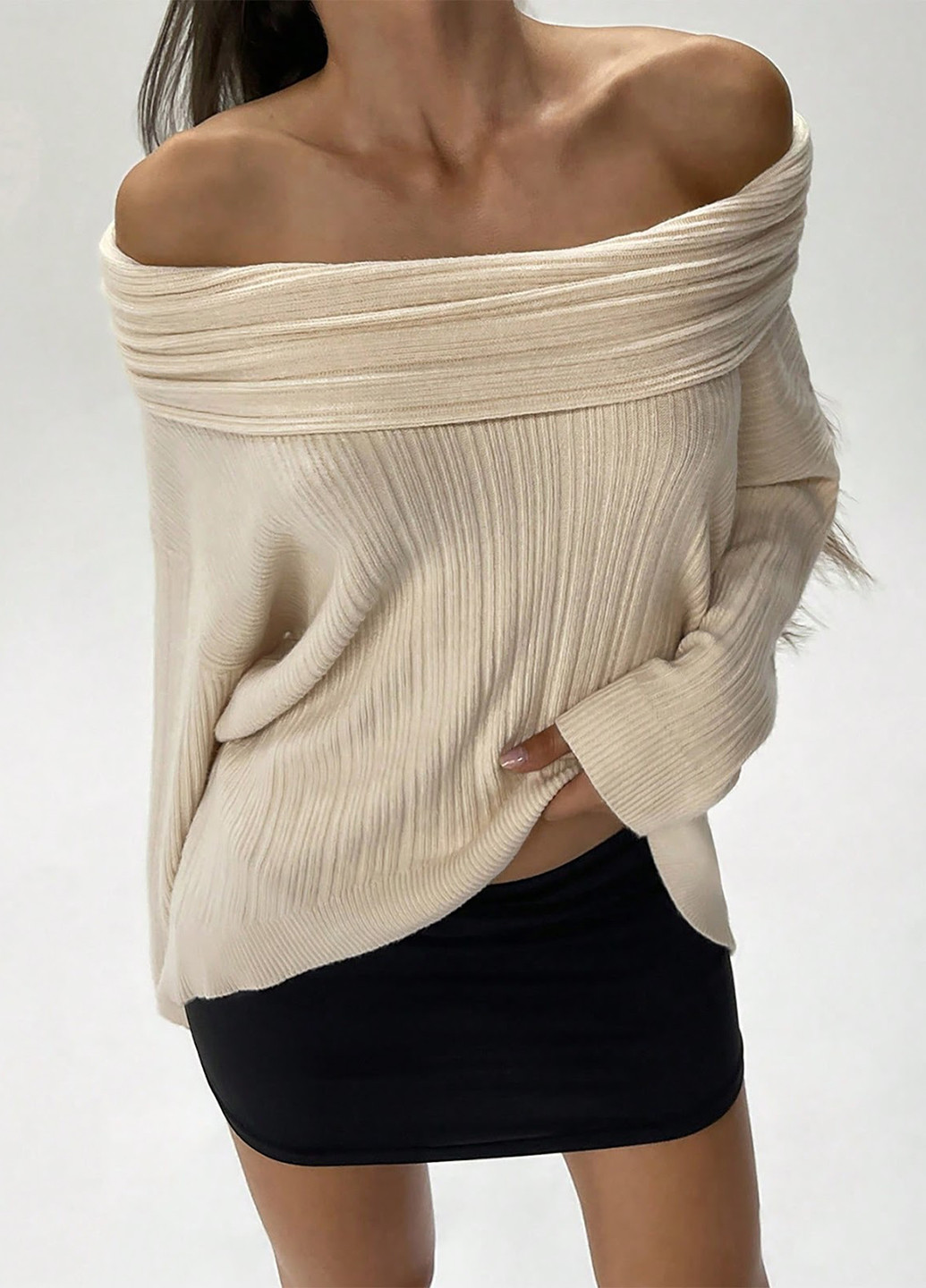 Пудровый демисезонный свитер SHEIN