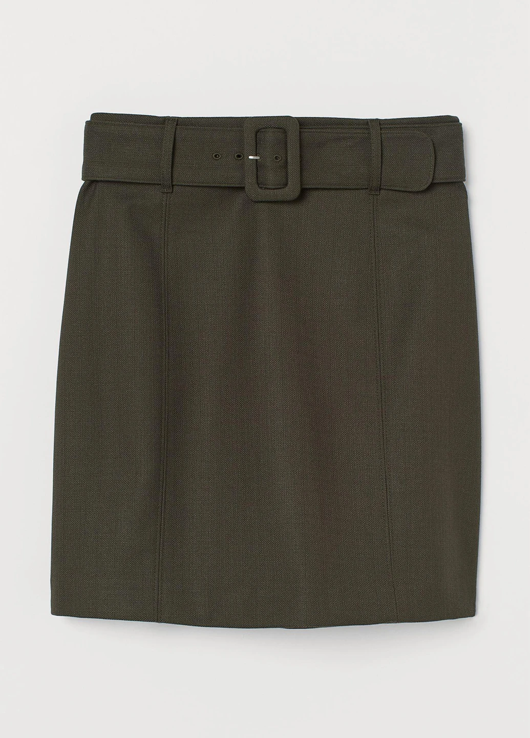 Оливковая (хаки) кэжуал однотонная юбка H&M