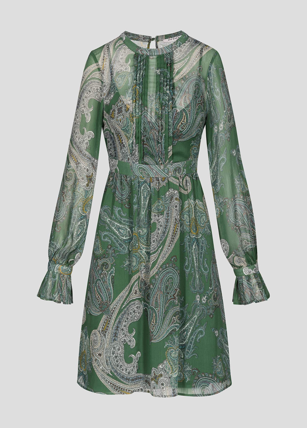 Темно-зеленое кэжуал платье а-силуэт Orsay с рисунком