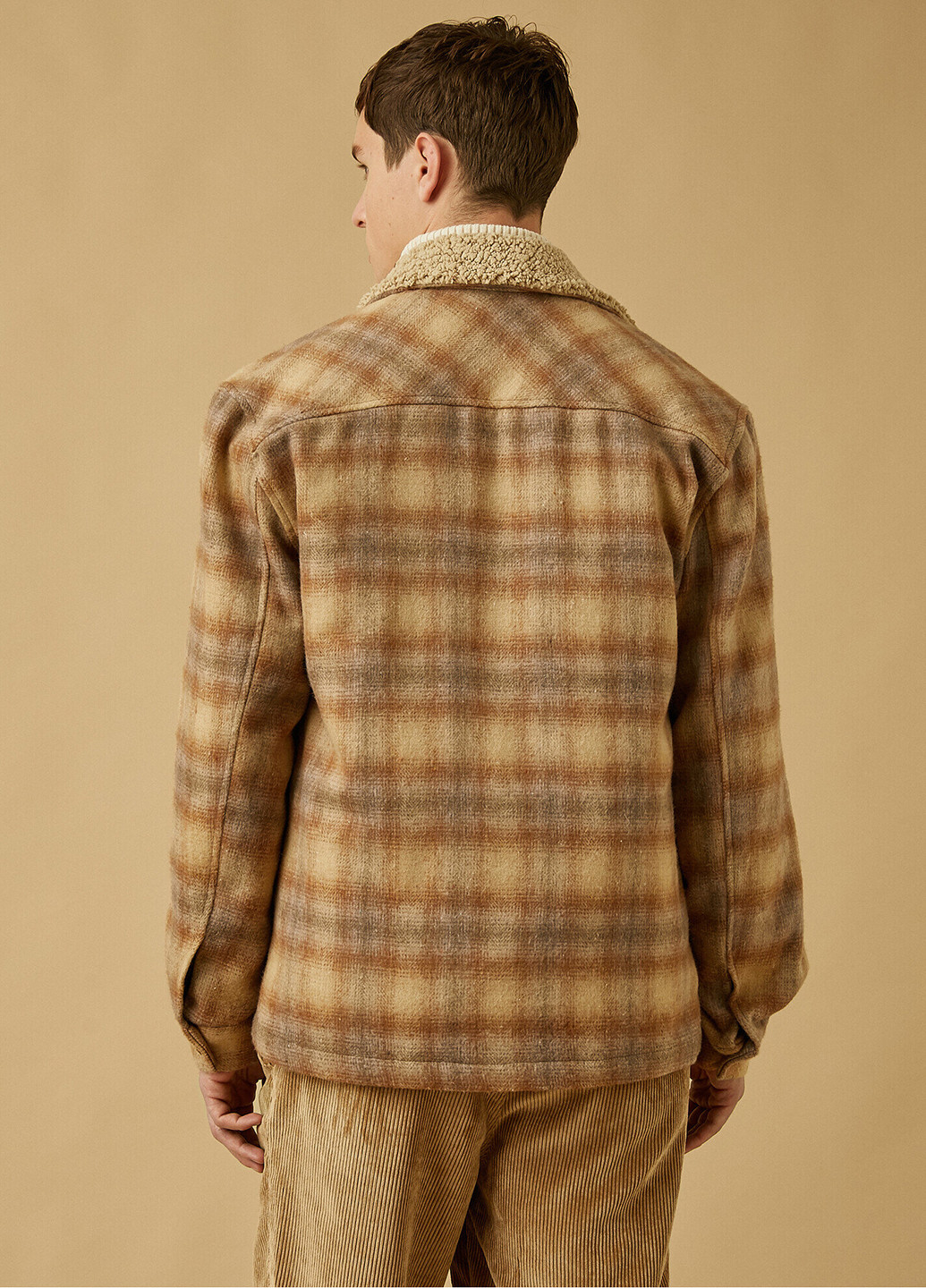 Куртка-рубашка KOTON клетка светло-коричневая кэжуал