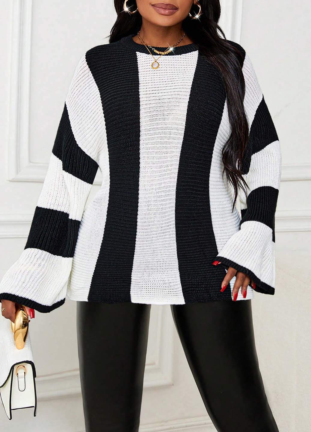 Чорно-білий демісезонний джемпер джемпер SHEIN