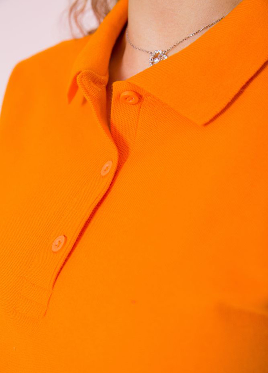 Оранжевая женская футболка-поло Ager однотонная