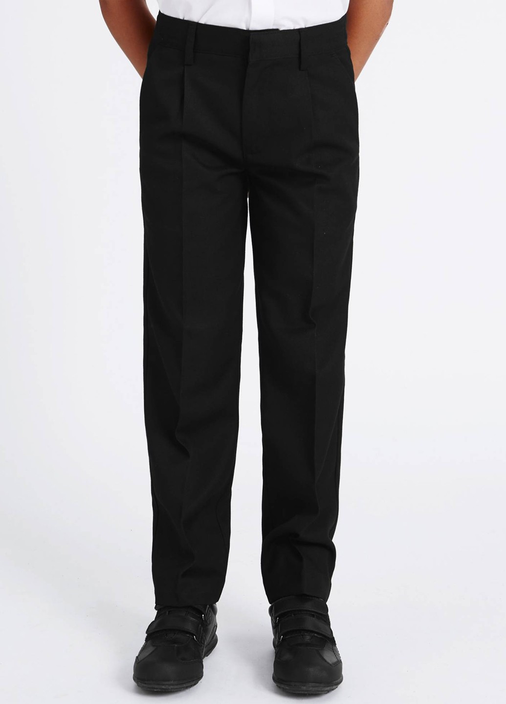 Черные классические демисезонные брюки прямые, классические F&F
