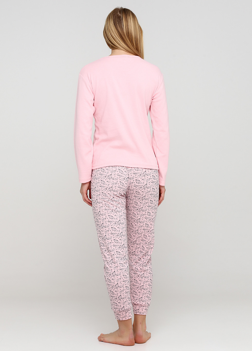 Світло-рожева всесезон піжама (лонгслів, брюки) лонгслив + брюки Fawn