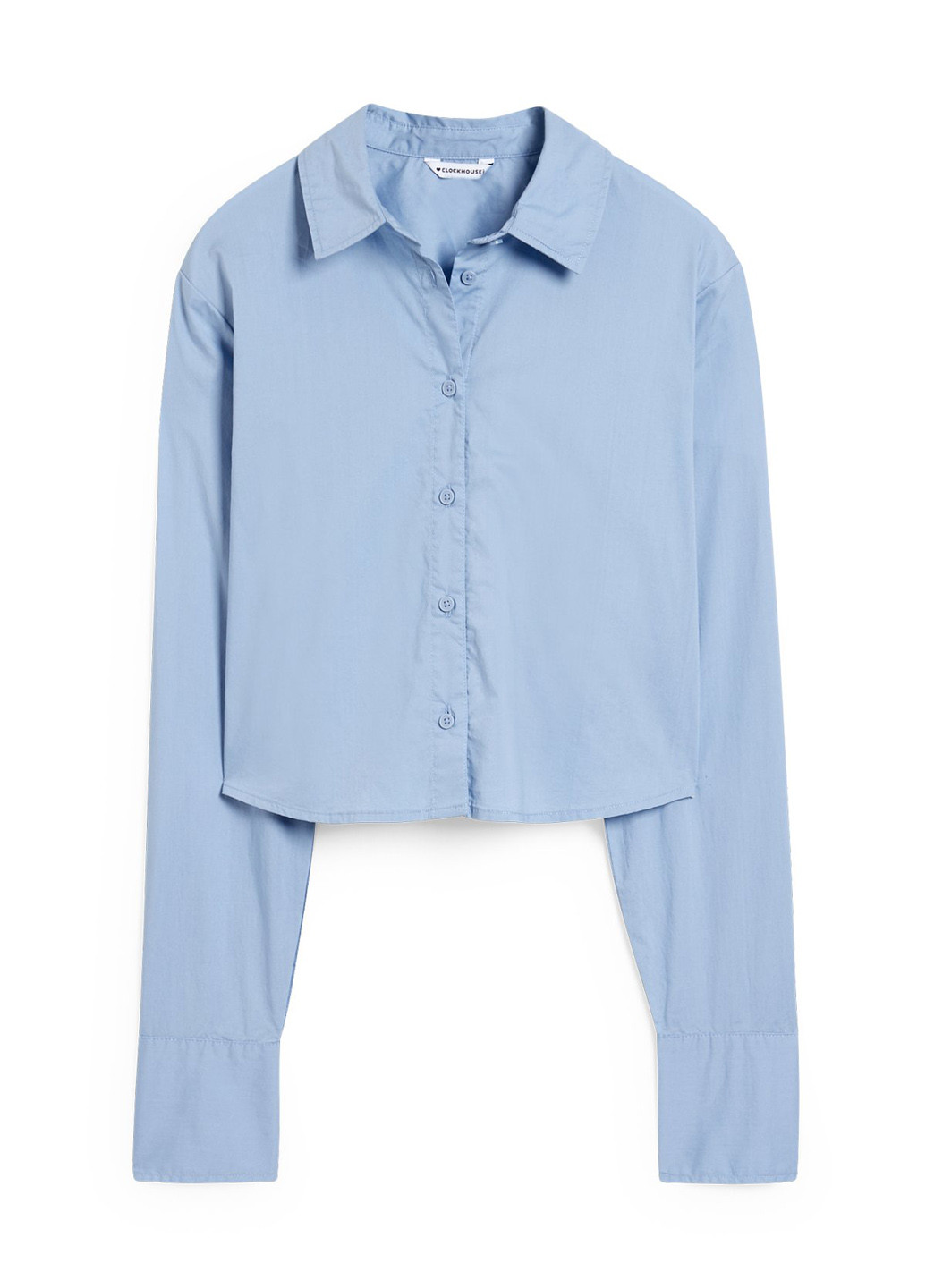 Светло-синяя кэжуал рубашка однотонная C&A