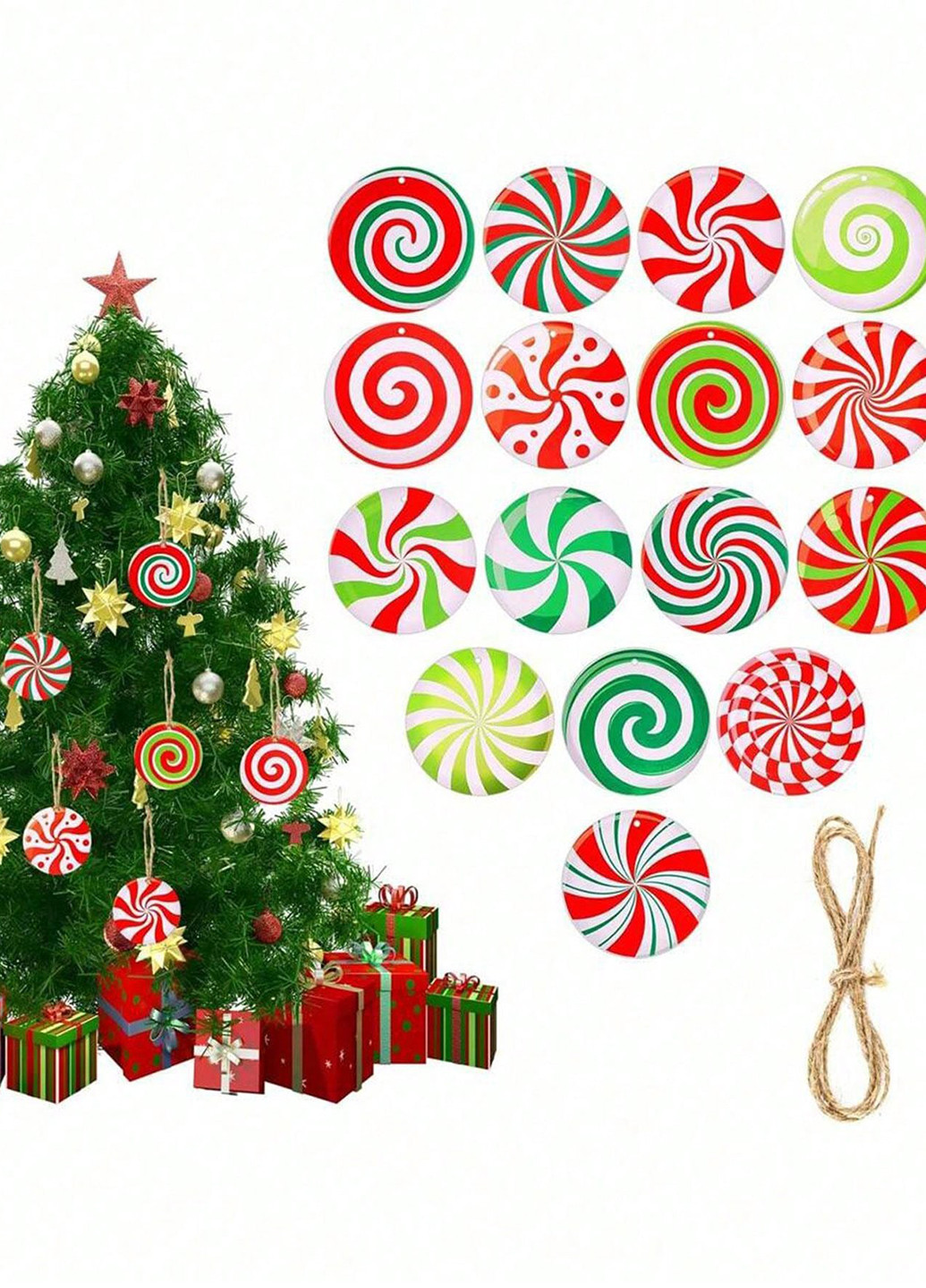 Новорічна підвіска (16 шт.), 9х9 см SHEIN (331623672)