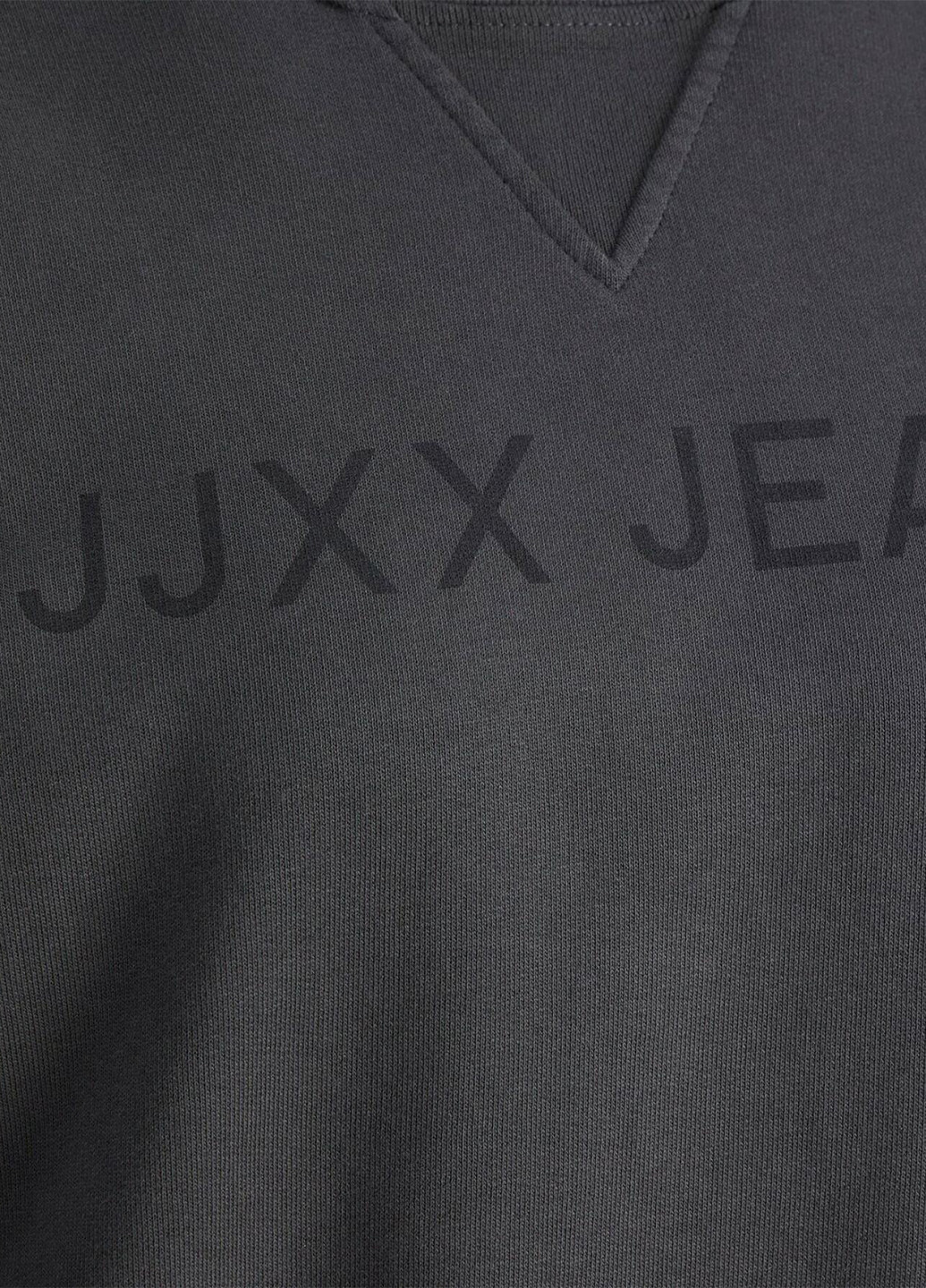 Свитшот JJXX - Свободный крой надпись темно-серый кэжуал хлопок - (269914697)