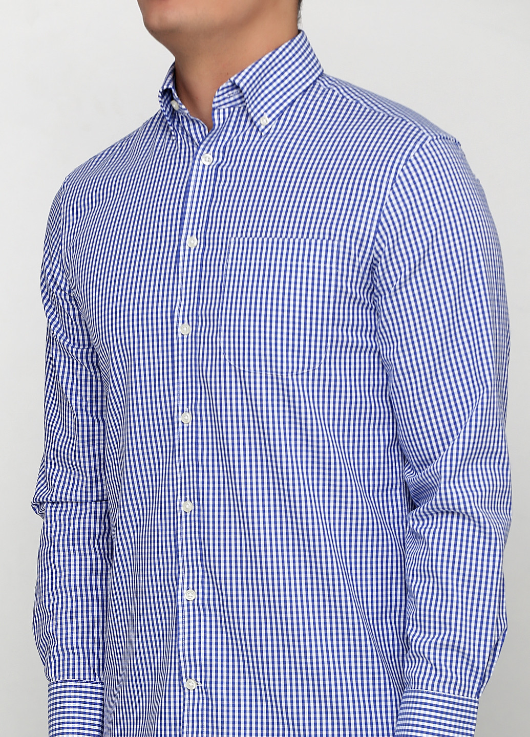 Синяя кэжуал рубашка в клетку Marks & Spencer