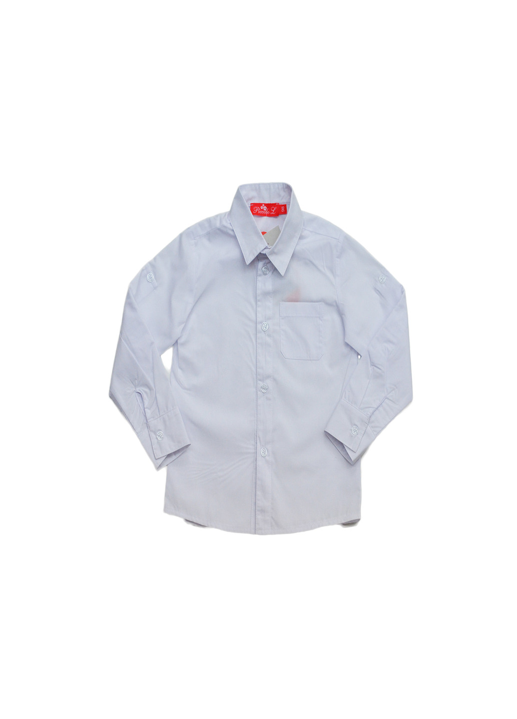 Белая кэжуал рубашка однотонная Piccolo L