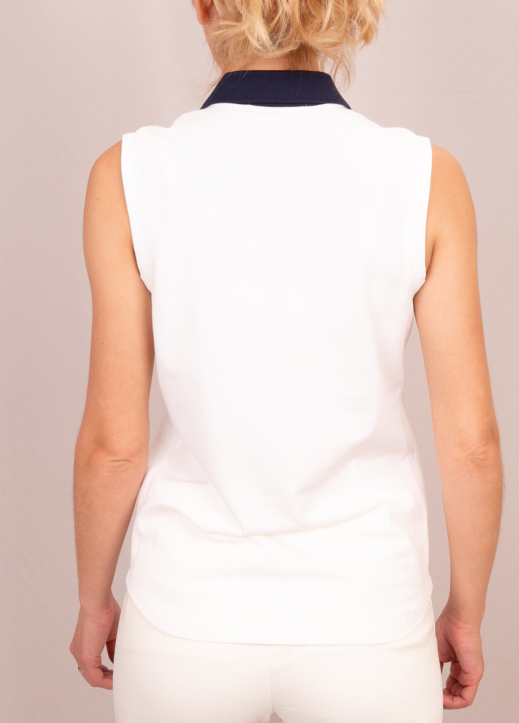 Белая женская футболка-поло Ralph Lauren однотонная