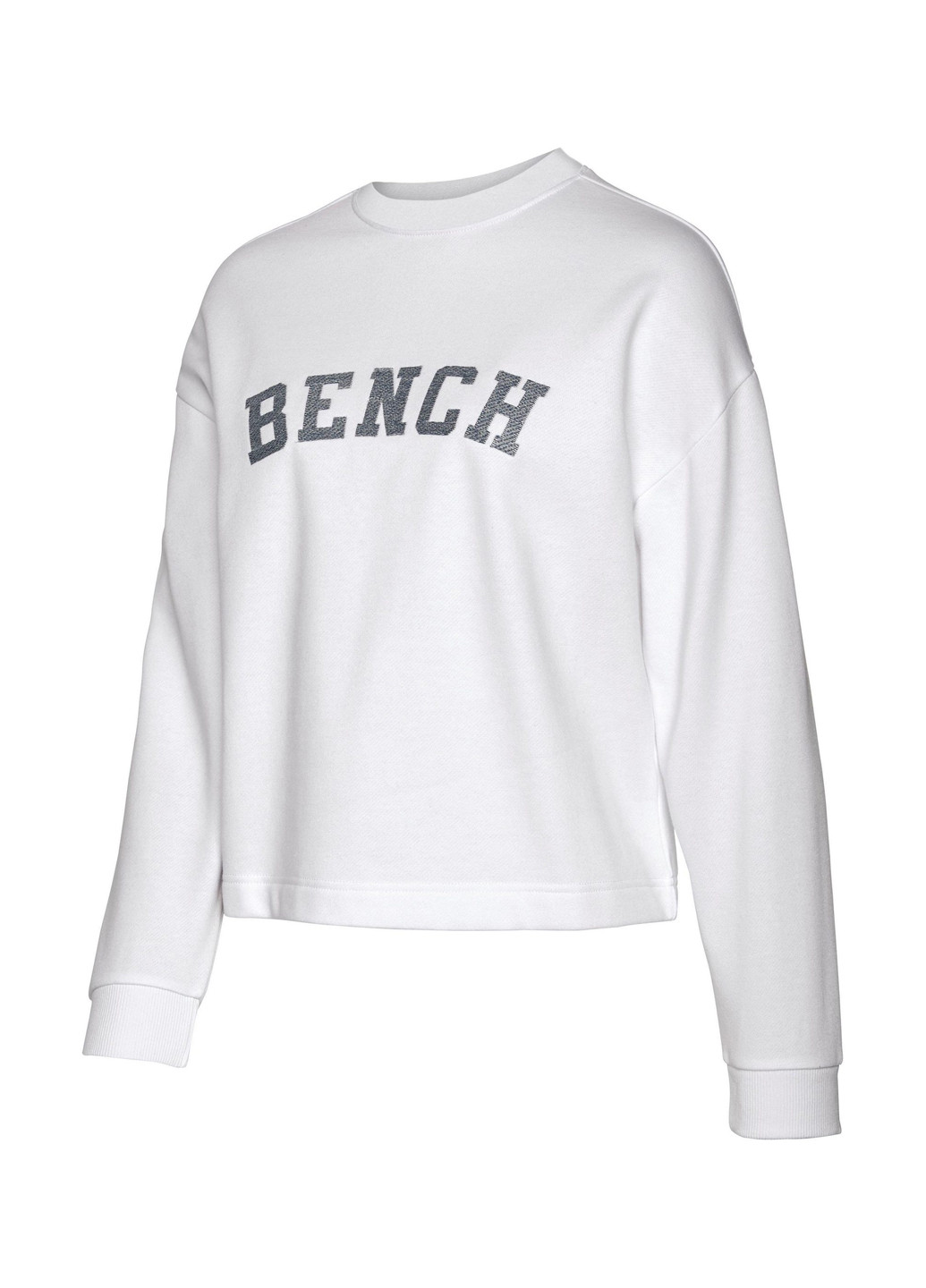 Свитшот Bench - Прямой крой надпись белый спортивный хлопок, трикотаж - (186375514)