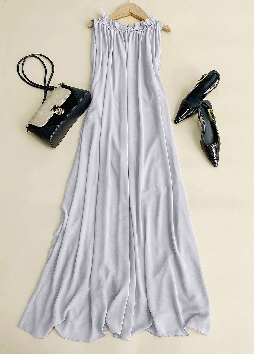 Светло-серое праздничный, вечернее платье а-силуэт SHEIN однотонное