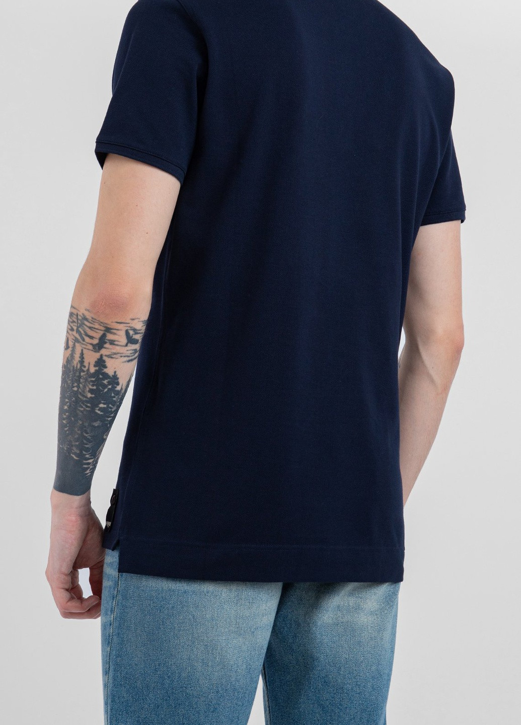 Темно-синя темно-синя футболка-поло з логотипом Fendi