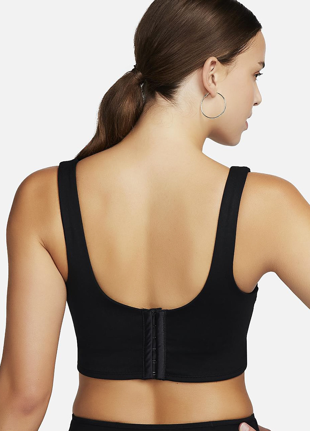 Чёрный топ бюстгальтер fb4129-010 Nike без косточек полиэстер