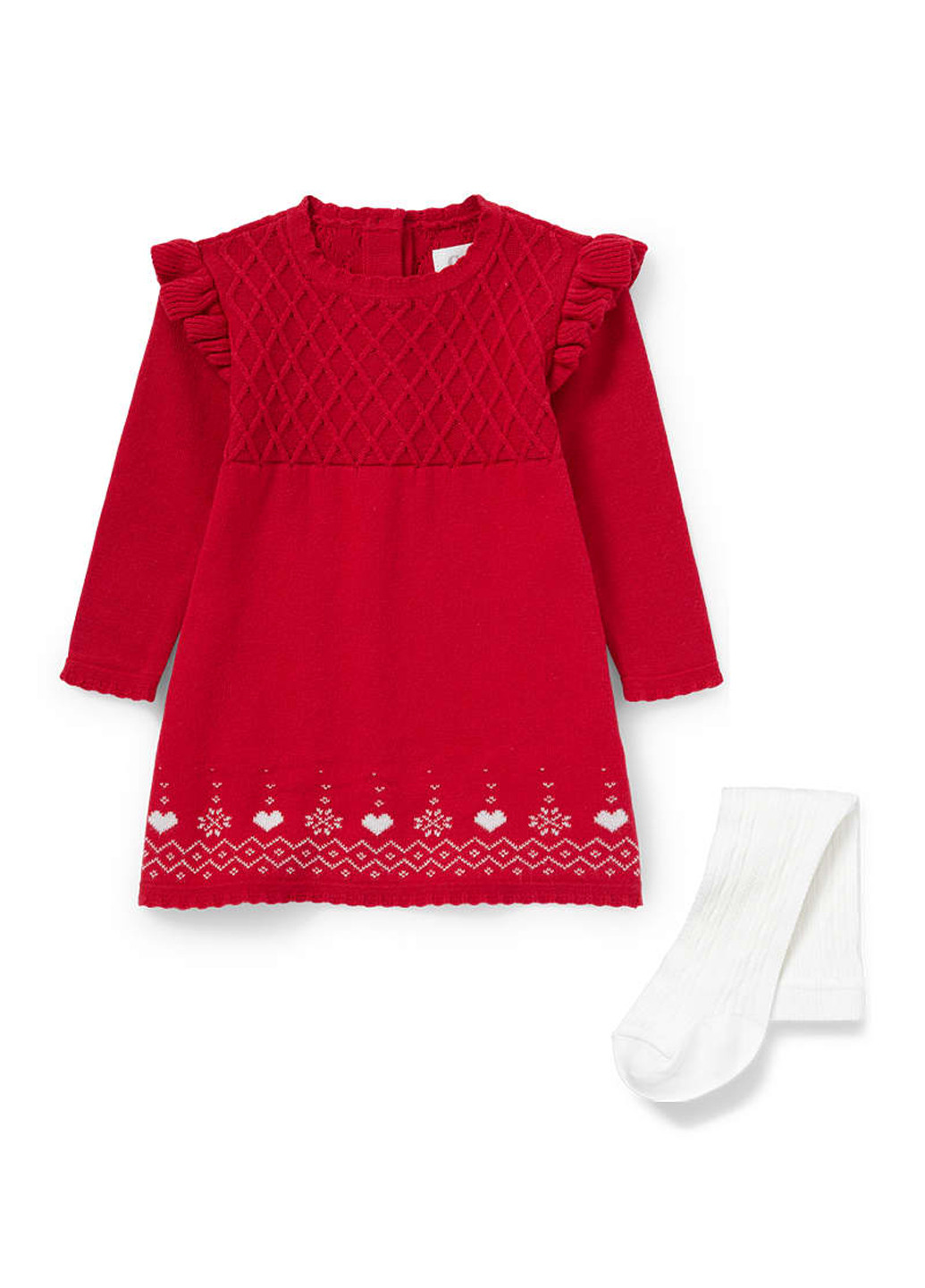 Червоний демісезонний комплект (сукня, гольфи) C&A