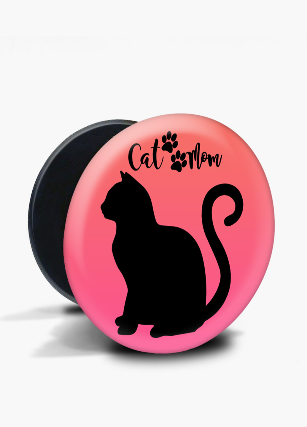 Попсокет (Popsockets) держатель для смартфона Cat Mom (8754-2840) Черный MobiPrint (221548583)